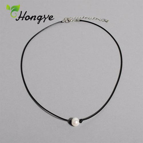 Hongye Cheap Natural Pearl Necklaces Designer Brand Women Rope Chain Best Collar Accessories Female Pearl Pendant Necklace