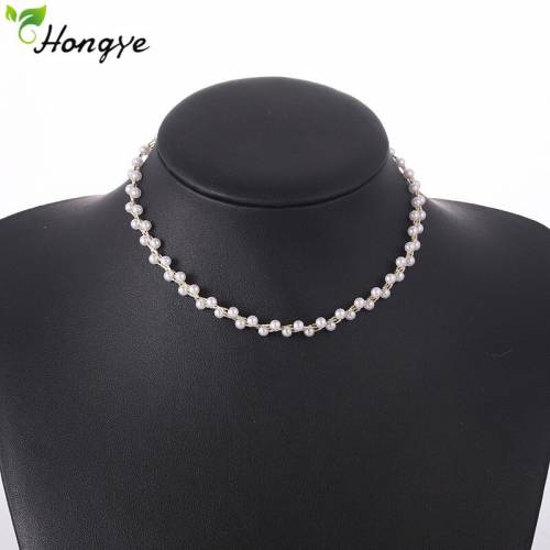 Hongye Elegant Natural Pearls Choker Short Necklace For Women Girl Party Weeding Jewelry Birthday Gift New Fashion 2021