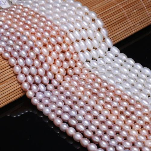 Hot AAA White Oval Beads Pearl Bead Natural Freshwater Baroque Pearl DIY for Necklace Bracelet Jewelry Making Gift Size 6-7mm