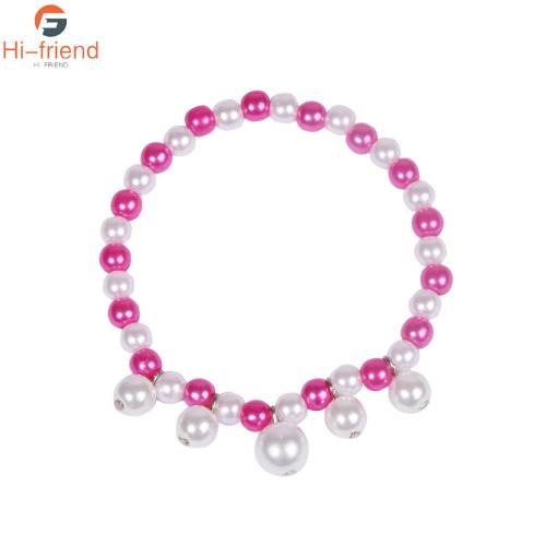Ladybird Pink Pearl Bracelet Natural Pearls Elasticity for Women Girl Black Cat Bracelet Cosplay Prop Christmas Party Jewelry