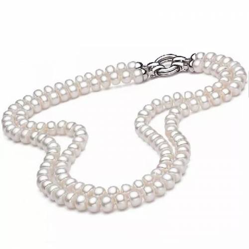 MeiBaPJ 7-8mm Natural Freshwater Pearl Double Chains Necklace Special offer Super Mother‘s Gift Wedding Jewelry Gift Bag