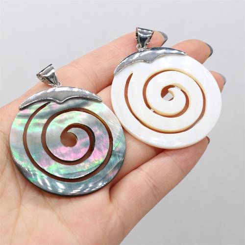 Natural Abalone Shell Pendant Round shape Mother of Pearl Exquisite charms For jewelry making DIY Necklace accessories