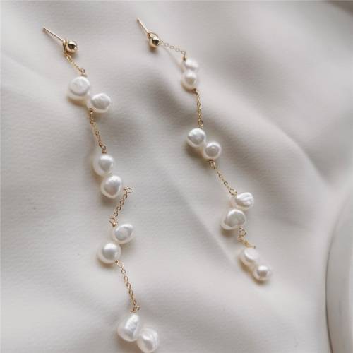 Natural Baroque Pearl Drop Earrings 14K Gold Filled Jewelry Handmade Boho Oorbellen Brinco Vintage Jewelry Earrings For Women