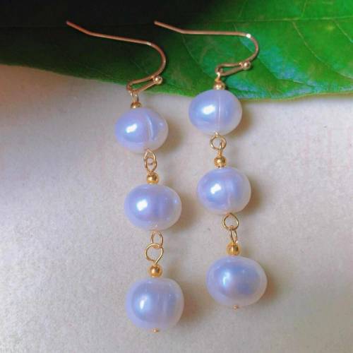 Natural Baroque white freshwater Pearl 18k gold Earrings Gift Gift Wedding Diy Hook Women Party CARNIVAL Lucky Thanksgiving
