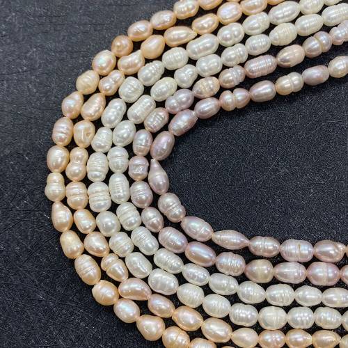 Natural Freshwater Pearl Bead Grade A Rice Shape Punch Loose Beads for Jewelry Making DIY Bracelet Necklace Earrings Accessories