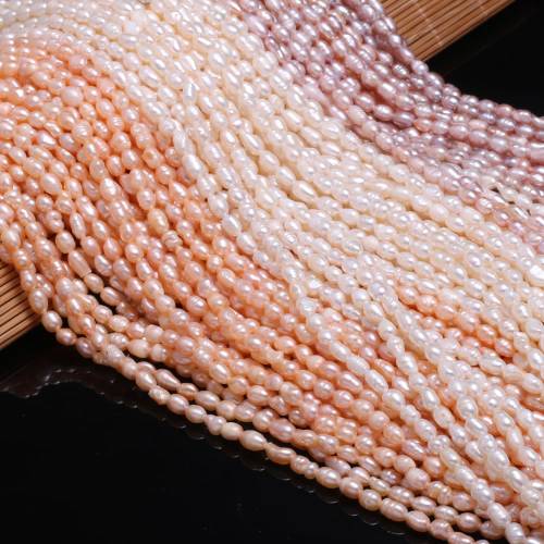 Natural Freshwater Pearl Beads High Quality Rice Shape Punch Loose Beads For DIY Elegant Necklace Bracelet Jewelry Making 4-5MM