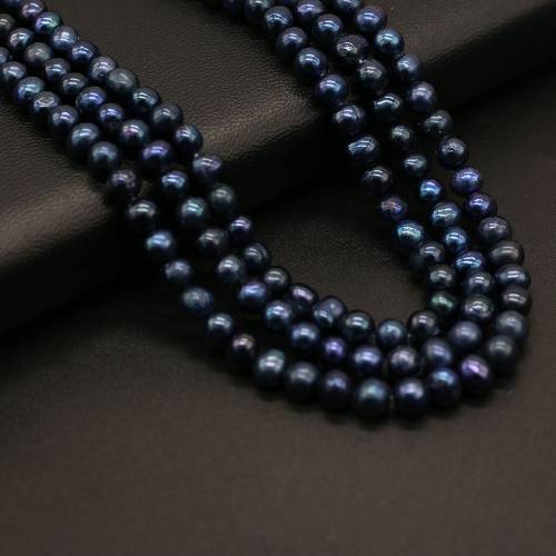 Natural Freshwater Pearl Black Round Exquisite Loose Beads For Jewelry Making DIY Charms Bracelet Necklace Earring Accessories