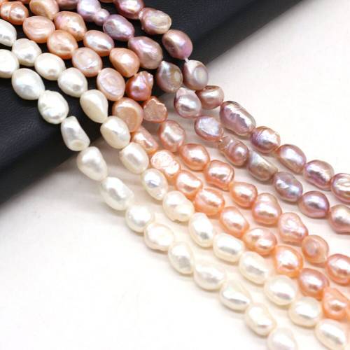 Natural Freshwater Pearl Double-sided Light Beads Crafts DIY Necklace Bracelet Anklet Jewelry Accessories Gift Making Size 8-9mm