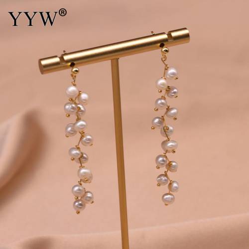 Natural Freshwater Pearl Tassel Earrings Creative Long Earrings For Woman Daily Wear Or Attend Party Fashion Jewerly For Woman