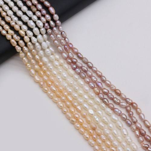 Natural Freshwater Quality Pearl Rice Beads Round Loose Pearls For DIY Charm Bracelet Necklace Jewelry Accessories Making 4-5mm