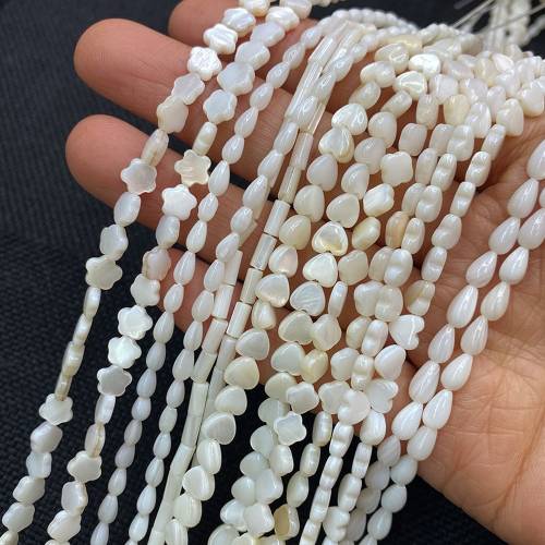 Natural Freshwater Shell Bead Love Heart Mother-of-pearl Drop Shape Loose Beads for Jewelry Making DIY Necklace Bracelet Earring