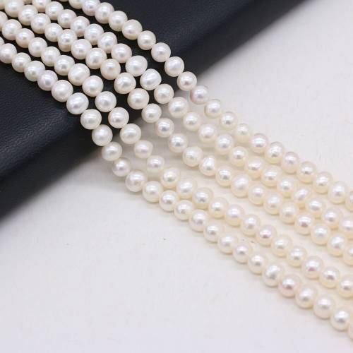 Natural Pearl AAA Grade Real Freshwater Pearl Beads White Near Round Loose Pearl Beads For DIY Bracelet Necklace Jewelry Making