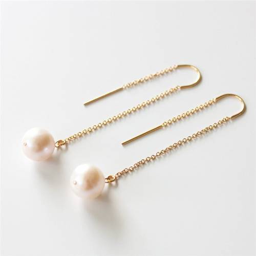 Natural Pearl Earrings 14K Gold Filled Drop Earrings Handmade Jewelry Boho Oorbellen Brinco Vintage Jewelry Women Earrings