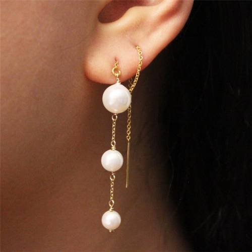 Natural Pearl Earrings 14K Gold Filled Handmade Jewelry Boho Oorbellen Brinco Vintage Women Jewelry Minimalist Gold Earrings