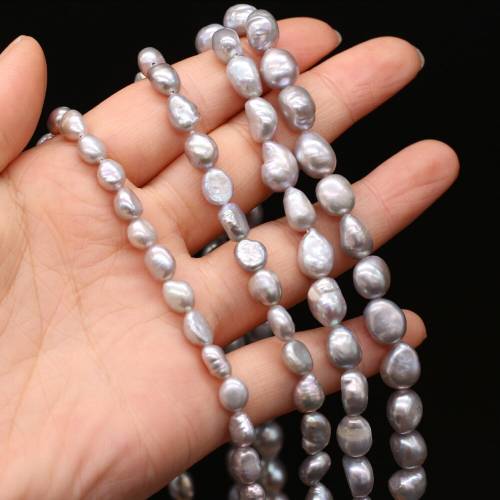 Natural Pearl Vertical Hole Two-sided Light Gray Bead 5/6/7/8/9/10MM For Jewelry Making DIY Necklace Accessories Charm Gift 36CM