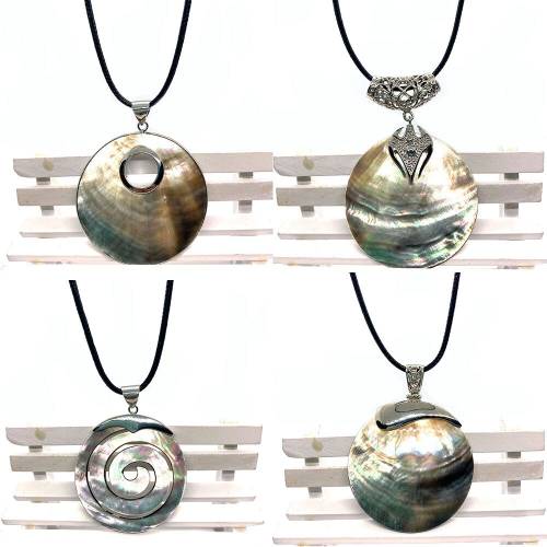 Natural Shell Round Pendant Mother-of-pearl Necklace Designer Charm Enamel Jewelry DIY Jewelry Making Handicraft Accessories