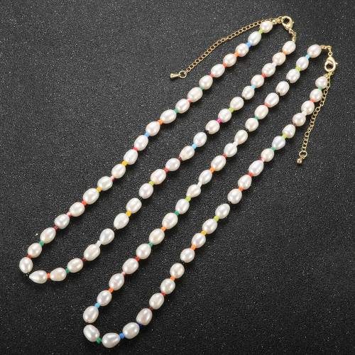 New Natural Freshwater Baroque Pearl Necklace For Women Beads String Bohemia Collar Charm Colorful Handmade Choker Chain Jewelry