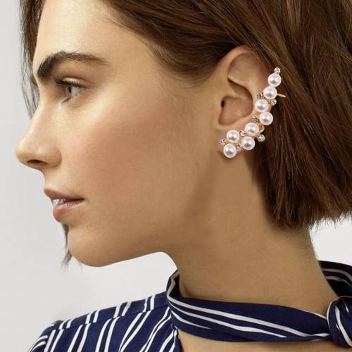 New Style Bohemian Natural Freshwater Pearl Earrings for Women Fashion Big Round Geometric Statement Hoop Earrings Jewelry
