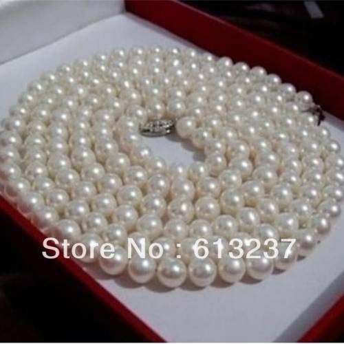 Newly white freshwater cultured round natural 7-8mm pearl making charms necklace 48 inch MY4575