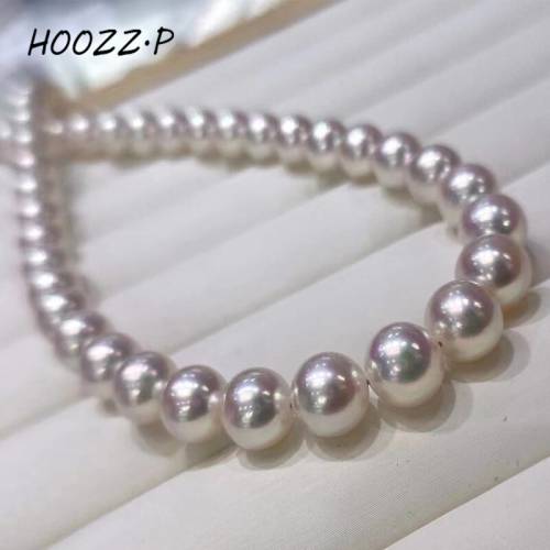 Real Akoya Pearl Necklace - Natural size 6-7mm 14K Gold Clasp - Japanese Sea Cultured - Jewelry Gift For Women Memorial Day
