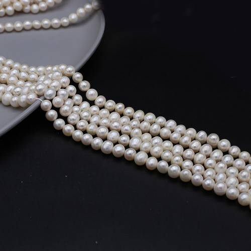 Real Natural Freshwater Pearl Beads White Nearly Round Loose Pearls For DIY Charm Bracelet Necklace Jewelry Accessories Making