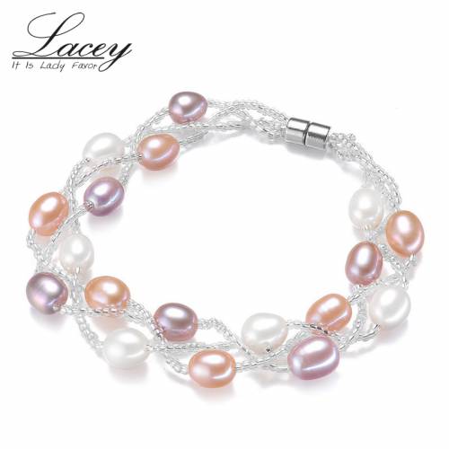 Real Natural Pearl Bracelet For Women - Multi Handmade Cultured Freshwater Pearl Bracelet Jewelry Gift