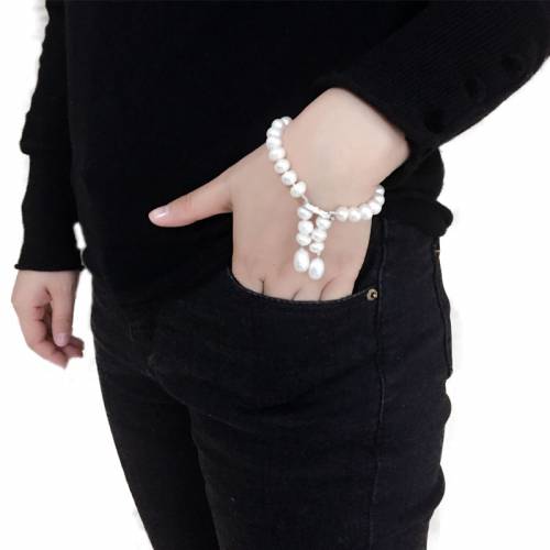 Real White Freshwater Pearl Bracelet For Women - Tassel Natural Pearl Bracelet Jewelry Girls White Anniversary Gift