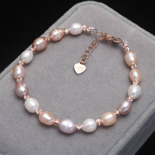 Simple Design natural freshwater pearl bracelet for women real pearl Beads string female adjustable small beads jewelry