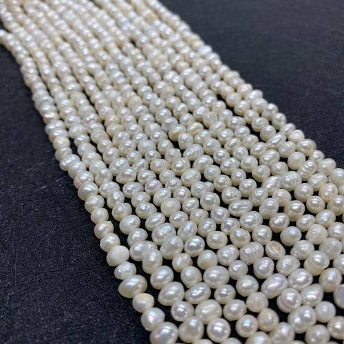 Small Natural Freshwater Pearl Beaded High Quality Rice Round Baroque Potato Shape Punch Loose Pearls Beads Make Jewelry