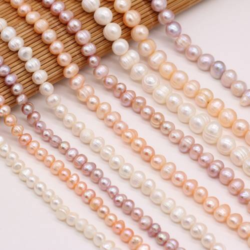 Small Round Pearls beaded Natural Freshwater Pearl Beads for Women Jewelry Making Charms DIY Necklace Bracelet Accessories 36cm