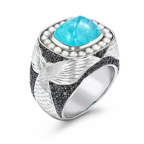 Vintage Antique Natural Stone Pearl Ring Fashion Zircon Jewelry Gift Turquoises Finger Ring for Women Wedding Anniversary Rings