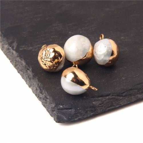 White Freshwater Pearl Pendant Round Natural Pearl Ball Charms For Pearl Jewelry Making DIY Necklace Earring Accessories Charms