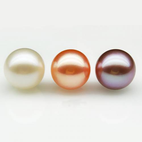 Wholesale 3mm~12mm AAA quality natural white pink purple half drilled round pearl