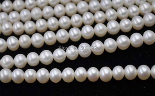 Wholesale 6mm near round natural color freshwater pearl strand