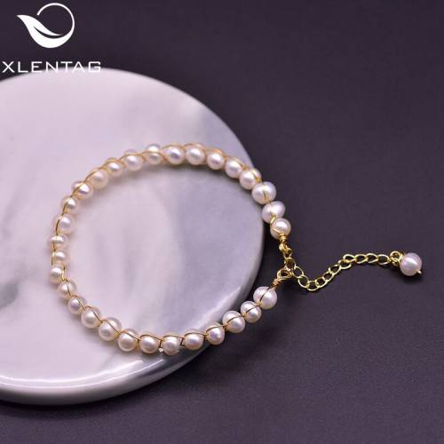 XlentAg Natural Freshwater Pearl Bracelet Women Accessories Beads Fairy Wedding Gifts Of Love Luxury Jewellery Designer GB0146