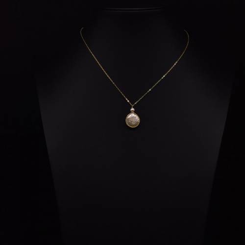 Xlentag Natural Freshwater Pearl Leaf Necklace Retro Fashion Minimalist Necklace Birthday wedding Party Gifts Jewelry GN0254