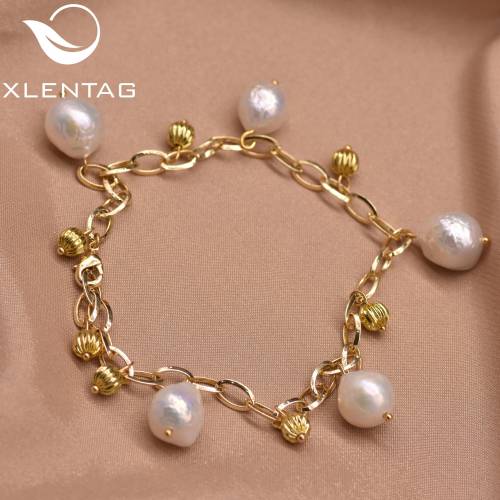 Xlentag Pure Natural Freshwater Pearl Bracelets Beaded Bracelets For Women Birthday Holiday Gifts Fashion Jewelry GB0951B