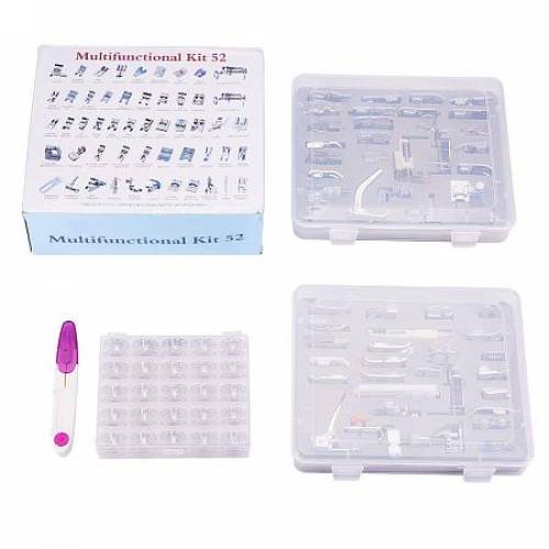 BENECREAT 52PCS Professional Domestic Sewing Machine Sewing Foot Presser & 25PCS Sewing Machine Metal Bobbins for Brother - Singer - Babylock Sewing...