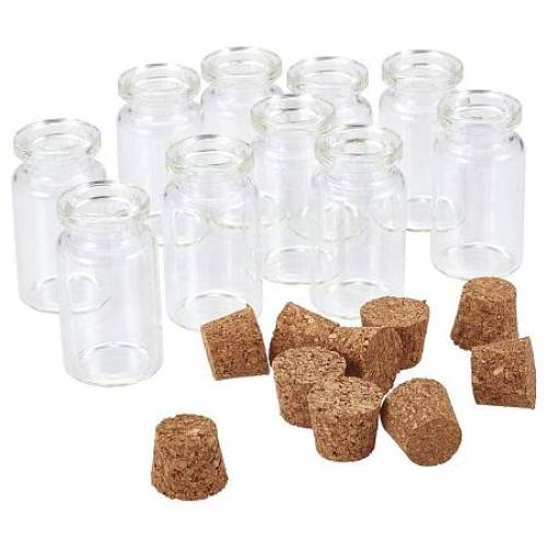 ARRICRAFT 10pcs 40x22mm Clear Tampons Glass Wishing Bottles Vials with Cork Bead Containers