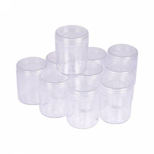 ARRICRAFT About 24oz 12pcs Column Clear Empty Plastic Cosmetic Samples Container Pot Jars with Screw Lids for DIY Diamond - Beads and Other Small...