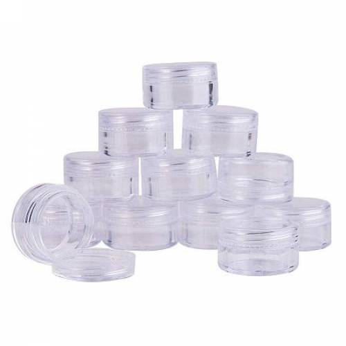 ARRICRAFT About 5oz 12pcs Column Clear Empty Plastic Cosmetic Samples Container Pot Jars with Screw Lids for DIY Diamond - Beads and Other Small...