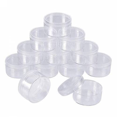 ARRICRAFT About 9oz 12pcs Column Clear Empty Plastic Cosmetic Samples Container Pot Jars for DIY Diamond - Beads and Other Small Items (38x21mm)