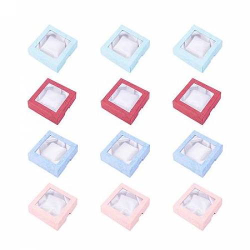 ARRICRAFT 6Pcs Cardboard Small Jewelry Boxes Gift Packaging Boxes 9x9x2cm Bangle - Bracelet Necklace Mixed Color