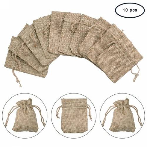 ARRICRAFT 10PCS Burlap Packing Pouches Drawstring Bags 27x35‘‘ Gift Bag Jute Storage Linen Jewelry Pouches Sacks for Wedding Party Shower...