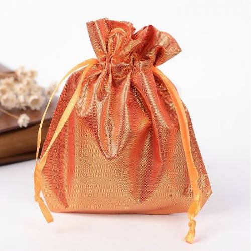 NBEADS 10 Pcs 47x35 Inch DarkOrange Gift Bags Samples Pouches Drawstring Bags Jewelry Pouches Favor Bags
